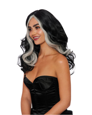 Black & Gray Color Blocked Wig