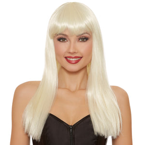 Long Straight Platinum Blonde Wig