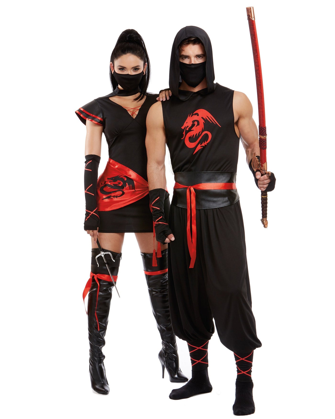 Men's Plus Size Sexy Ninja Costume | Adult | Mens | Black/Red | 4X | Dreamgirl